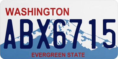 WA license plate ABX6715