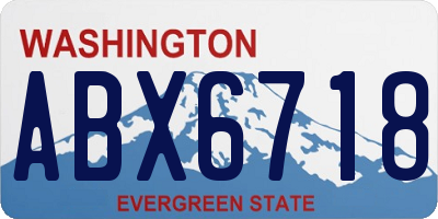 WA license plate ABX6718