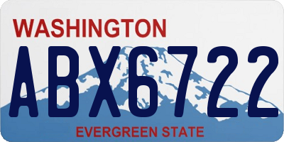 WA license plate ABX6722