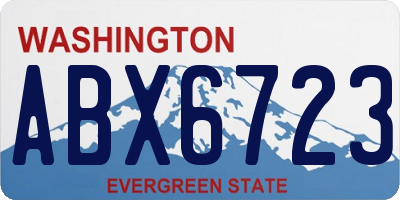 WA license plate ABX6723