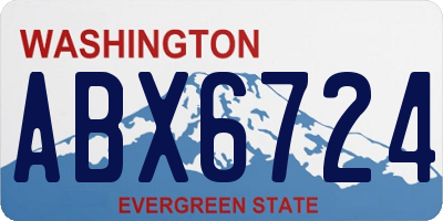 WA license plate ABX6724