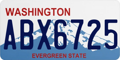 WA license plate ABX6725