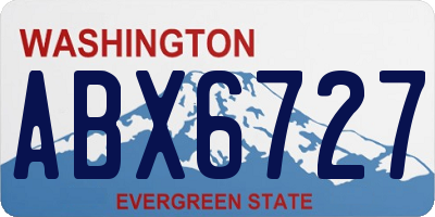 WA license plate ABX6727