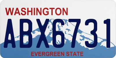 WA license plate ABX6731