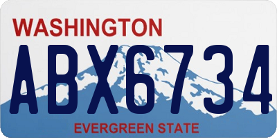 WA license plate ABX6734