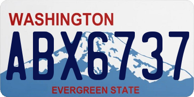 WA license plate ABX6737