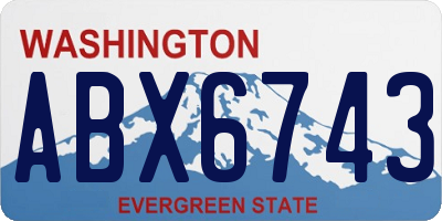 WA license plate ABX6743
