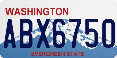 WA license plate ABX6750
