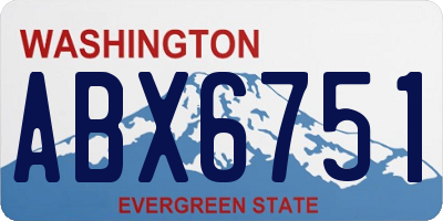 WA license plate ABX6751