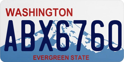 WA license plate ABX6760