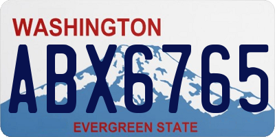 WA license plate ABX6765