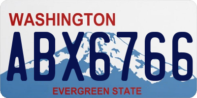 WA license plate ABX6766