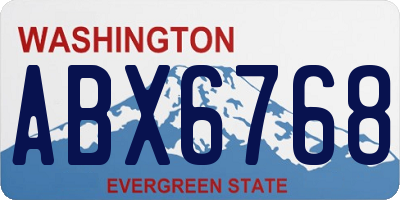 WA license plate ABX6768