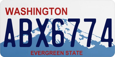 WA license plate ABX6774