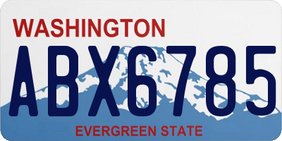 WA license plate ABX6785