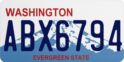 WA license plate ABX6794