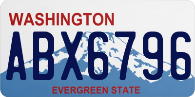 WA license plate ABX6796