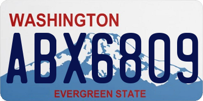 WA license plate ABX6809
