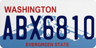 WA license plate ABX6810