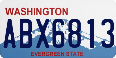 WA license plate ABX6813
