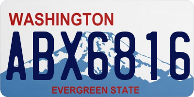 WA license plate ABX6816