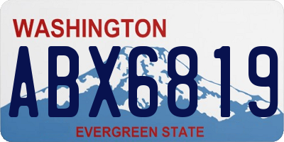 WA license plate ABX6819