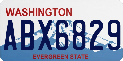 WA license plate ABX6829