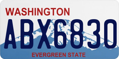 WA license plate ABX6830