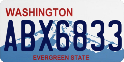 WA license plate ABX6833