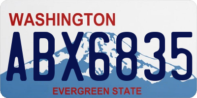 WA license plate ABX6835