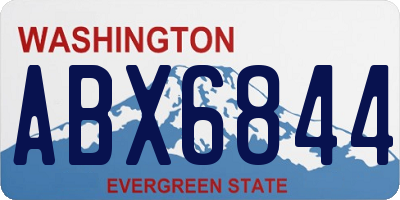 WA license plate ABX6844