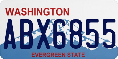 WA license plate ABX6855