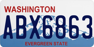 WA license plate ABX6863