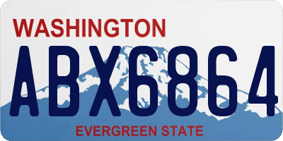 WA license plate ABX6864