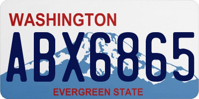 WA license plate ABX6865