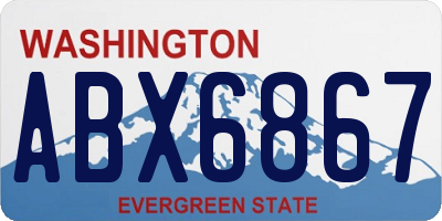 WA license plate ABX6867
