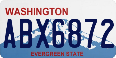 WA license plate ABX6872