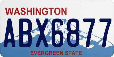 WA license plate ABX6877