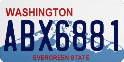 WA license plate ABX6881