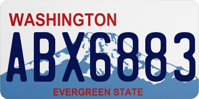 WA license plate ABX6883