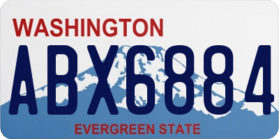 WA license plate ABX6884