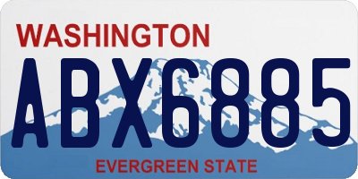 WA license plate ABX6885