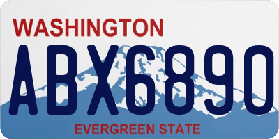 WA license plate ABX6890