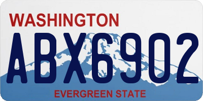 WA license plate ABX6902