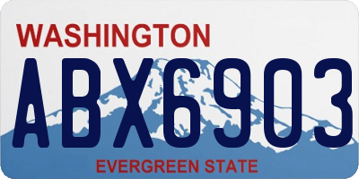 WA license plate ABX6903