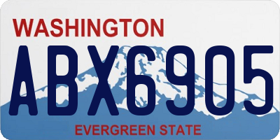 WA license plate ABX6905