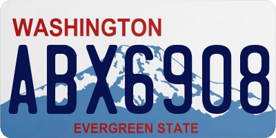 WA license plate ABX6908