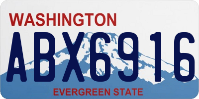WA license plate ABX6916