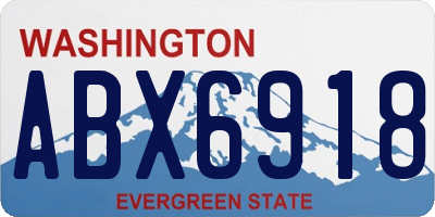WA license plate ABX6918