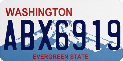 WA license plate ABX6919